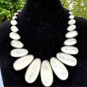 Lia Sophia Kiam Icy Rock Crystal Hematite Necklace
Stunning Brutalist Style